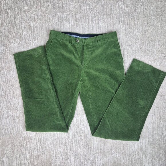 Bugatti 1040 Green Corduroy Pants Chino Style - Picture 2 of 16